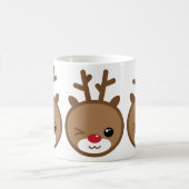 Kawaii Reindeer Weihnachts-Tasse Kaffeetasse (Mittel)