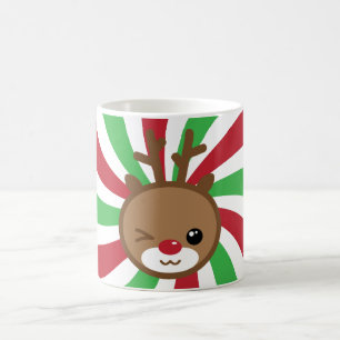 Kawaii Reindeer Weihnachts-Tasse Kaffeetasse