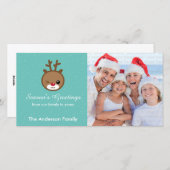 Kawaii Reindeer Weihnachtsfotokarten Feiertagskarte (Vorne/Hinten)