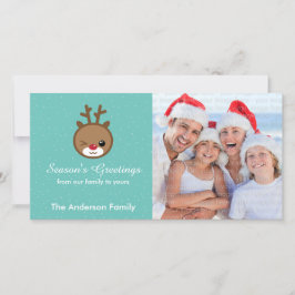 Kawaii Reindeer Weihnachtsfotokarten Feiertagskarte