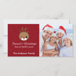 Kawaii Reindeer Weihnachtsfotokarten Feiertagskarte