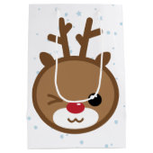 Kawaii Reindeer Weihnachtsgeschenktasche Mittlere Geschenktüte (Rückseite)
