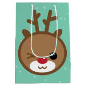 Kawaii Reindeer Weihnachtsgeschenktasche Mittlere Geschenktüte (Rückseite)