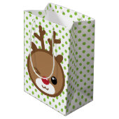 Kawaii Reindeer Weihnachtsgeschenktasche Mittlere Geschenktüte (Rückseite Schrägansicht)