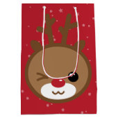 Kawaii Reindeer Weihnachtsgeschenktasche Mittlere Geschenktüte (Rückseite)