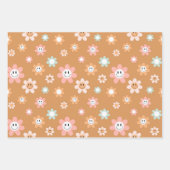 Kawaii Retro Daisy Stars Geschenkpapier Set (Vorderseite)