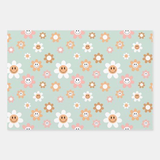 Kawaii Retro Groovy Geschenkpapier Set (Vorderseite)