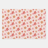 Kawaii Retro Pink Daisy Geschenkpapier Set (Vorderseite 3)