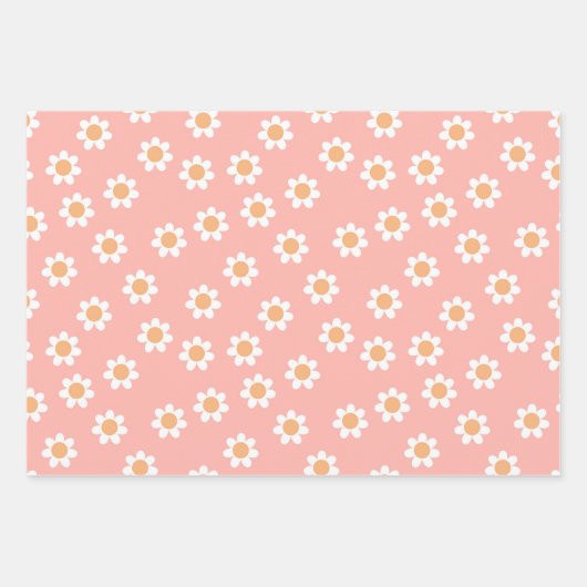 Kawaii Retro Smile Daisy Geschenkpapier Set (Vorderseite 3)