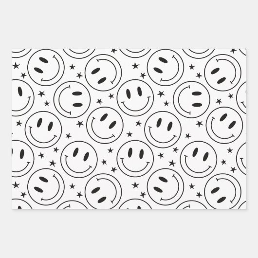 Kawaii Retro Smile Daisy Geschenkpapier Set (Vorderseite)