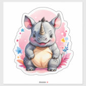 Kawaii Rhino Aufkleber (Blatt)