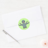 Kawaii Robot Runder Aufkleber (Umschlag)