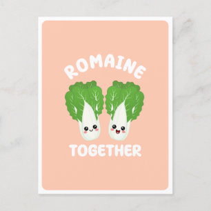 Kawaii Romaine Lettuce Couple Gemüse Puppe Postkarte