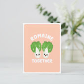 Kawaii Romaine Lettuce Couple Gemüse Puppe Postkarte (Stehend Vorderseite)