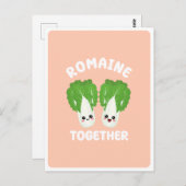 Kawaii Romaine Lettuce Couple Gemüse Puppe Postkarte (Vorne/Hinten)