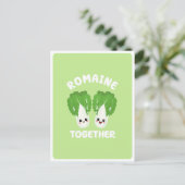Kawaii Romaine Lettuce Couple Gemüse Puppe Postkarte (Stehend Vorderseite)