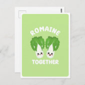 Kawaii Romaine Lettuce Couple Gemüse Puppe Postkarte (Vorne/Hinten)