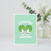 Kawaii Romaine Lettuce Couple Gemüse Puppe Postkarte (Stehend Vorderseite)
