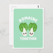Kawaii Romaine Lettuce Couple Gemüse Puppe Postkarte (Vorne/Hinten)