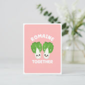 Kawaii Romaine Lettuce Couple Gemüse Puppe Postkarte (Stehend Vorderseite)