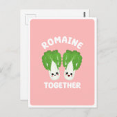 Kawaii Romaine Lettuce Couple Gemüse Puppe Postkarte (Vorne/Hinten)