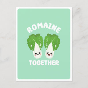  Kawaii Romaine Salat Paargeselle Gemüse Essen Pun Postkarte