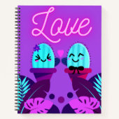 Kawaii Romantic Cactus Spiral Notebook Notizblock (Vorderseite)