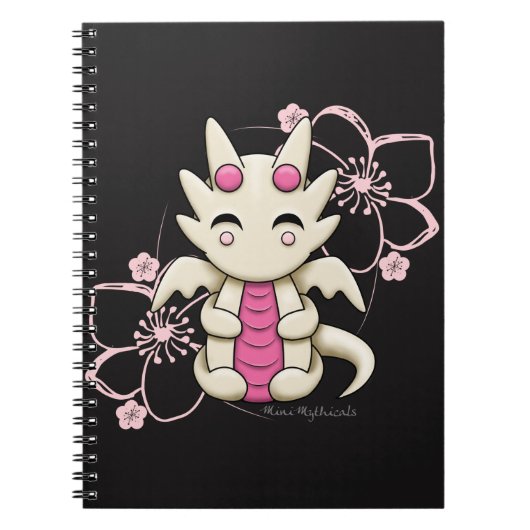 Kawaii rosa Drache-gewundenes Notizbuch Notizblock (Vorderseite)