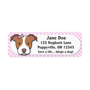 Kawaii rosa Gingham-amerikanische Pitbull Terrier