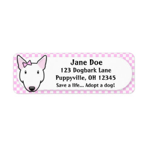 Kawaii rosa Gingham-Weiß-Bullterrier