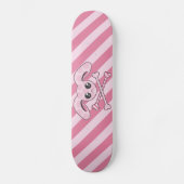 Kawaii rosa Häschen-Schädel Skateboard (Vorderseite)
