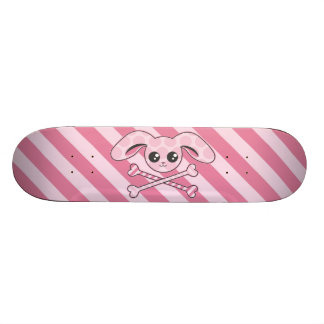 Kawaii rosa Häschen-Schädel Skateboard