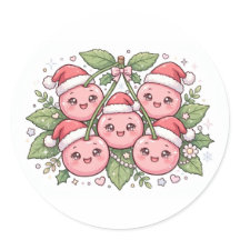 Kawaii Rosa Kirschen-Weihnachtsmannmützen Weihnach
