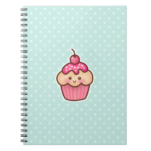 Kawaii rosa kleiner Kuchen und niedliche tadellose Notizblock