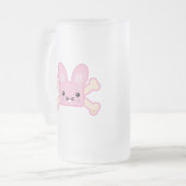 Kawaii-Rosa-Kreuzknochen Mattglas Bierglas (Vorderseite Links)