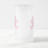 Kawaii-Rosa-Kreuzknochen Mattglas Bierglas (Mittel)