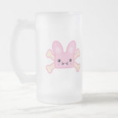 Kawaii-Rosa-Kreuzknochen Mattglas Bierglas (Links)
