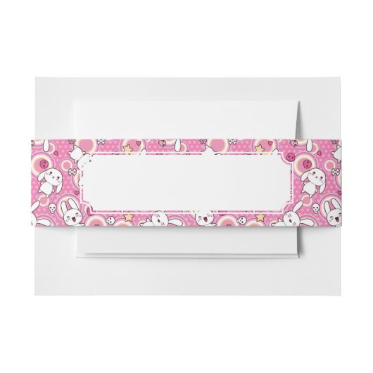 kawaii rosa Muster Einladungsbanderole (Vorderseite Beispiel)