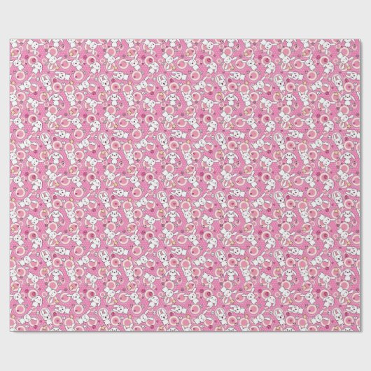 Kawaii-Rosa-Muster Geschenkpapier (Flach)