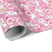 Kawaii-Rosa-Muster Geschenkpapier (Rolleneckpunkt)