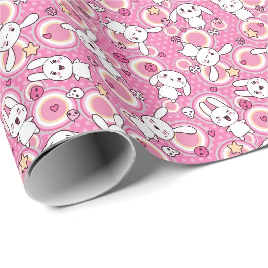Kawaii-Rosa-Muster Geschenkpapier (Rolleneckpunkt)
