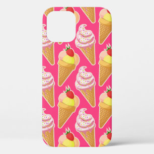 Kawaii-rosa Muster mit Erdbeereis Case-Mate iPhone Hülle