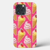 Kawaii-rosa Muster mit Erdbeereis Case-Mate iPhone Hülle (Rückseite)