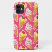 Kawaii-rosa Muster mit Erdbeereis Case-Mate iPhone Hülle (Rückseite)