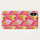 Kawaii-rosa Muster mit Erdbeereis Case-Mate iPhone Hülle (Rückseite (Horizontal))