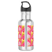 Kawaii-rosa Muster mit Erdbeereis Edelstahlflasche (Rückseite)