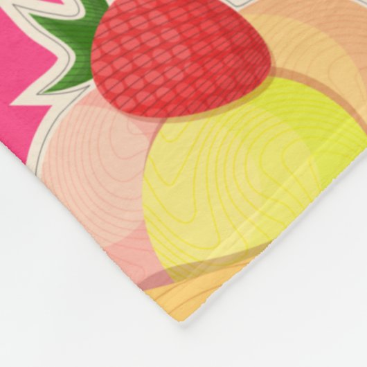 Kawaii-rosa Muster mit Erdbeereis Fleecedecke (Ecke)