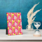 Kawaii-rosa Muster mit Erdbeereis Fotoplatte (Seite)