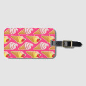 Kawaii-rosa Muster mit Erdbeereis Gepäckanhänger (Vorderseite (Horizontal))