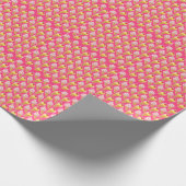 Kawaii-rosa Muster mit Erdbeereis Geschenkpapier (Ecke)